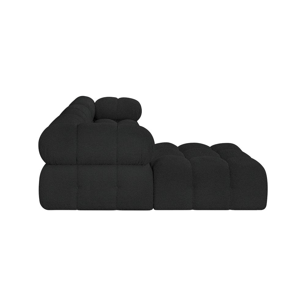 Ames Black Boucle Fabric Modular Sectional