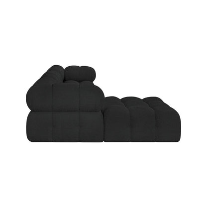 Ames Black Boucle Fabric Modular Sectional