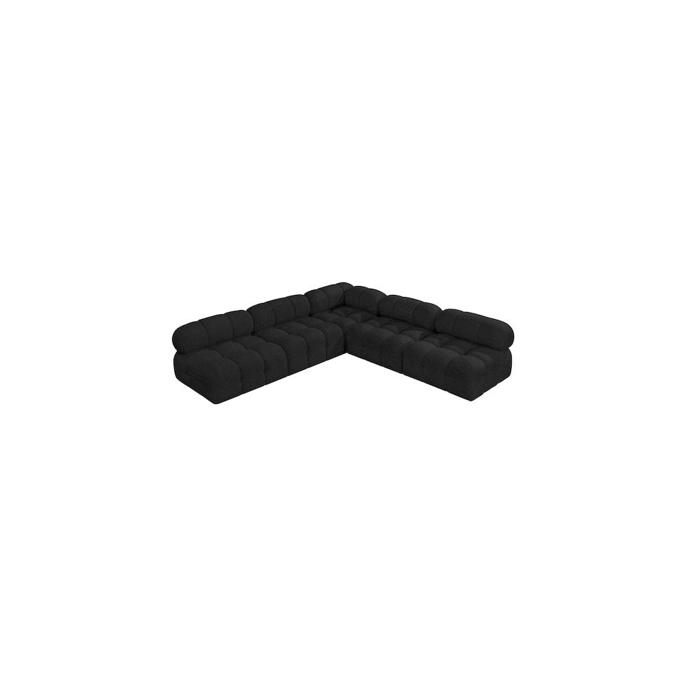 Ames Black Boucle Fabric Modular Sectional
