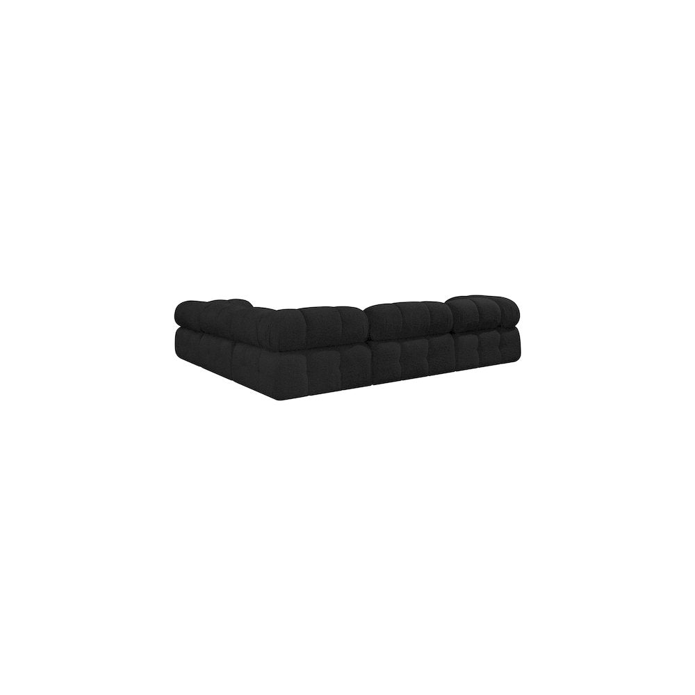 Ames Black Boucle Fabric Modular Sectional