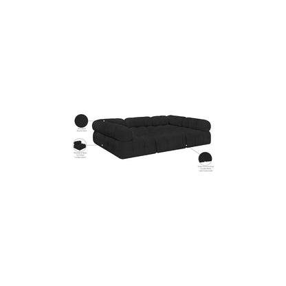 Ames Black Boucle Fabric Modular Sectional