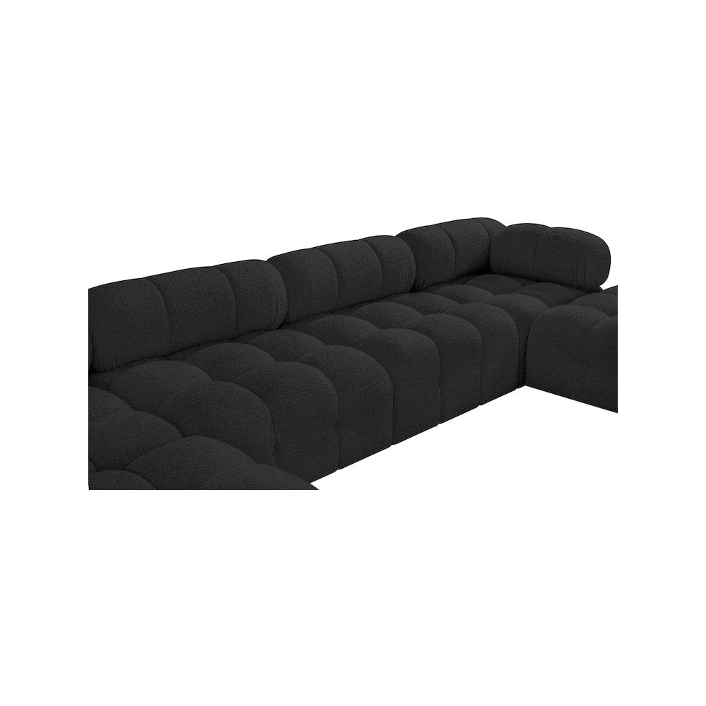Ames Black Boucle Fabric Modular Sectional