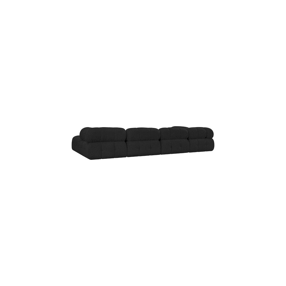 Ames Black Boucle Fabric Modular Sectional