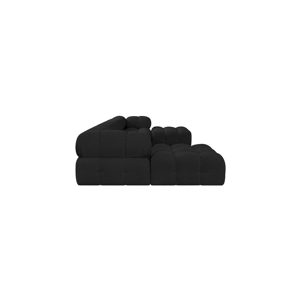 Ames Black Boucle Fabric Modular Sectional