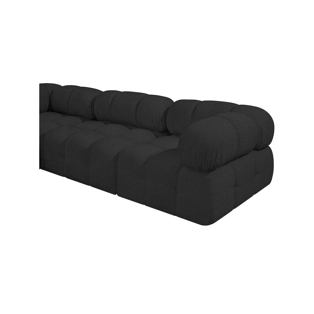 Ames Black Boucle Fabric Modular Sectional