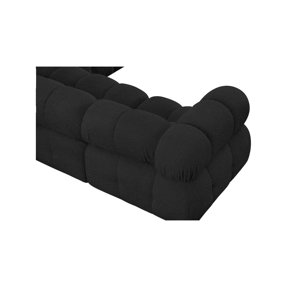 Ames Black Boucle Fabric Modular Sectional