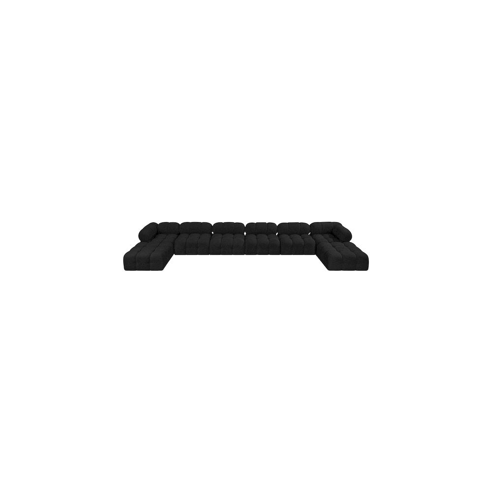 Ames Black Boucle Fabric Modular Sectional