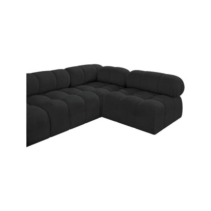 Ames Black Boucle Fabric Modular Sectional
