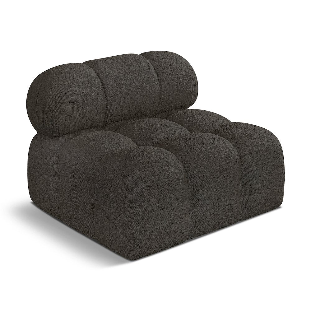 Ames Brown Boucle Fabric Armless