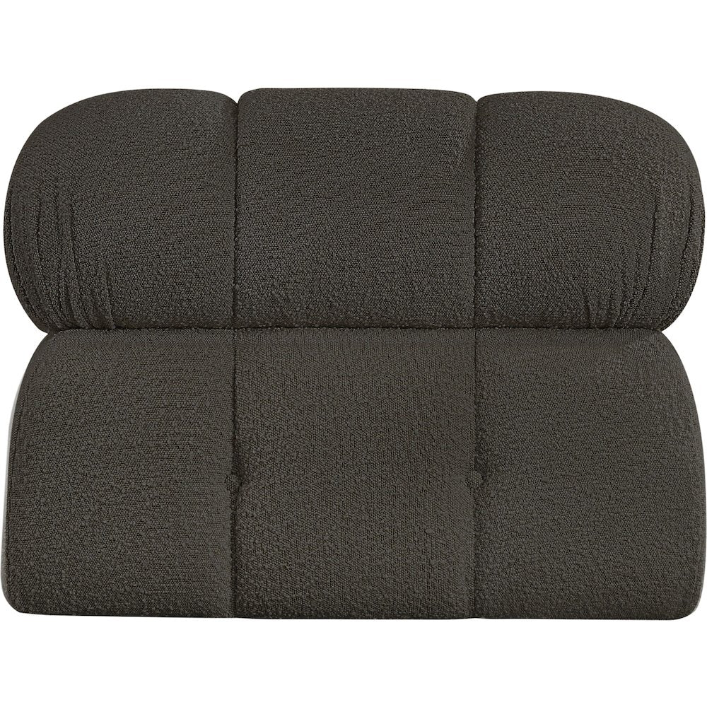 Ames Brown Boucle Fabric Armless
