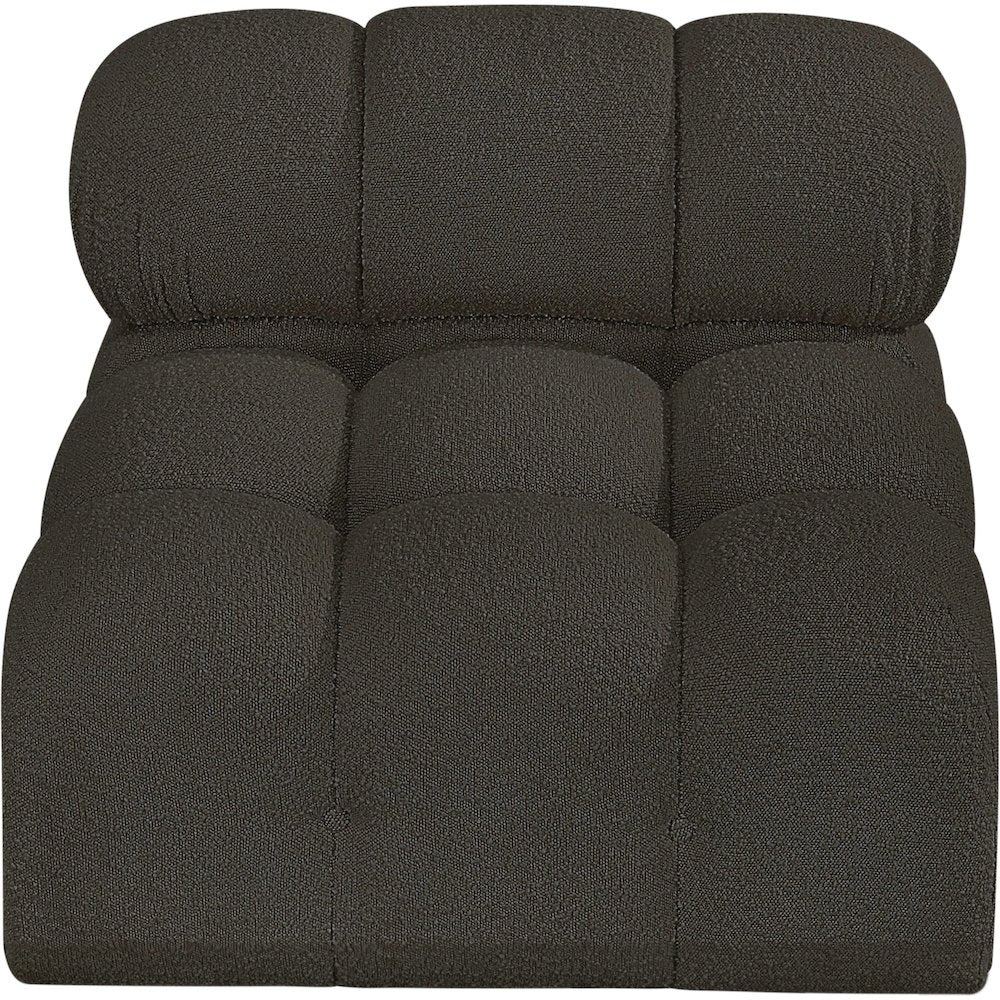 Ames Brown Boucle Fabric Armless