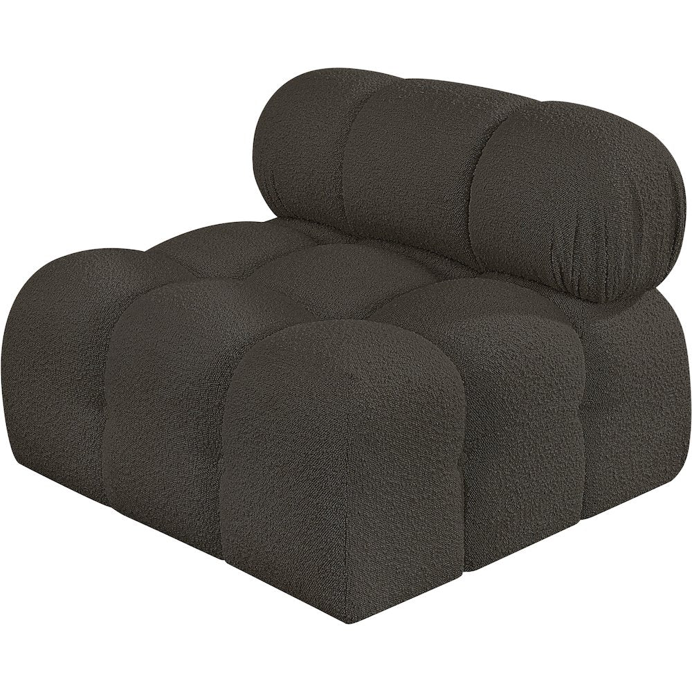 Ames Brown Boucle Fabric Armless