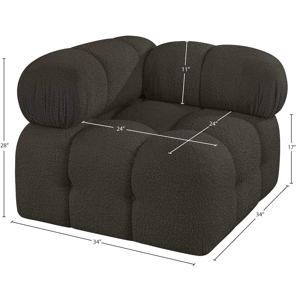 Ames Brown Boucle Fabric Corner