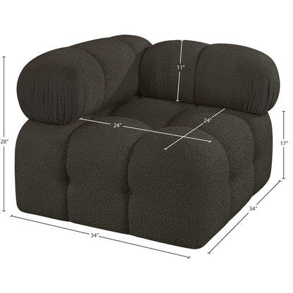 Ames Brown Boucle Fabric Corner