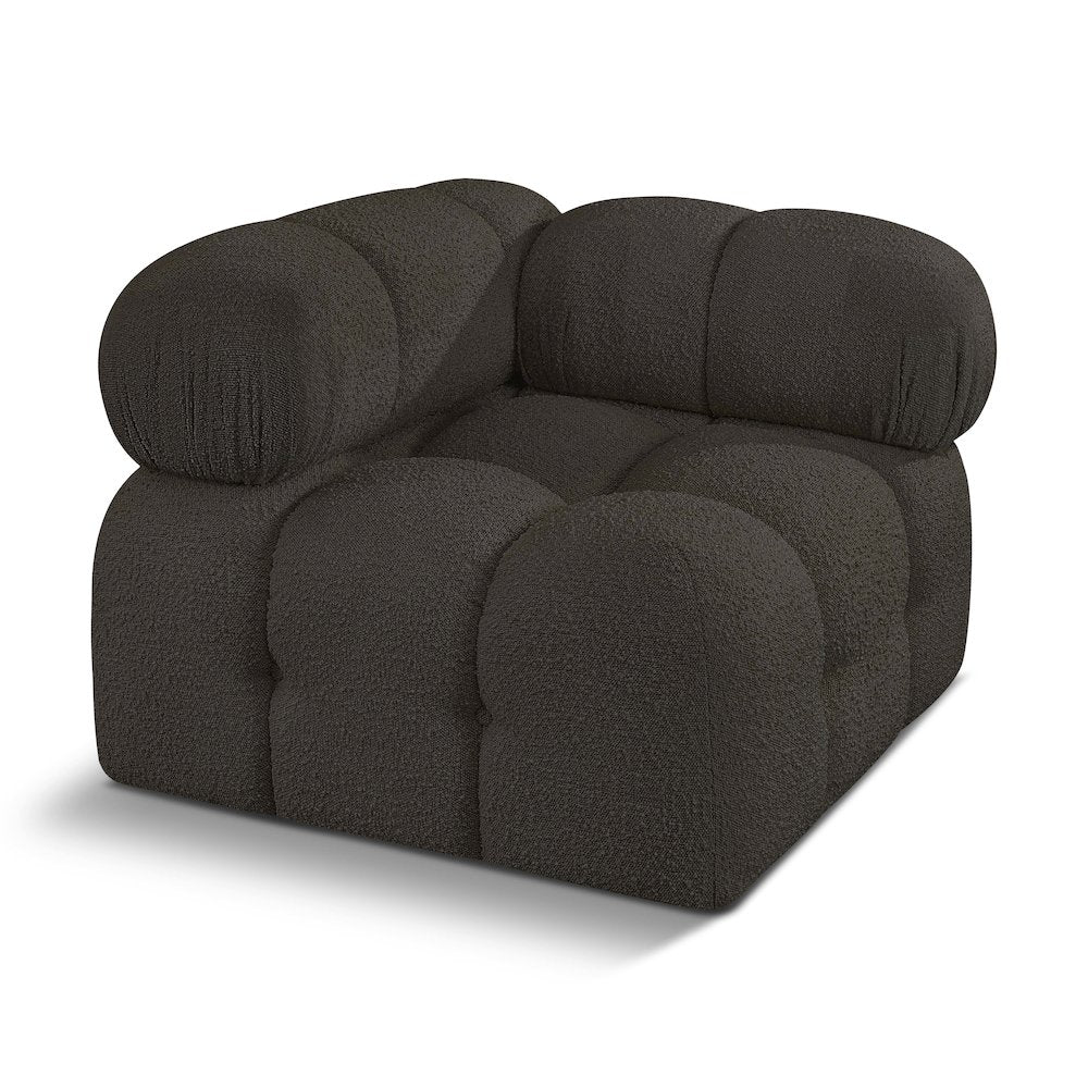 Ames Brown Boucle Fabric Corner