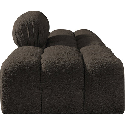 Ames 102" Brown Boucle Fabric Upholstered 3pc. Modular Sofa