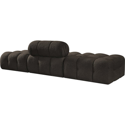 Ames 102" Brown Boucle Fabric Upholstered 3pc. Modular Sofa