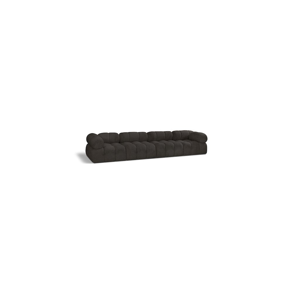 Ames Brown Boucle Fabric Modular Sofa