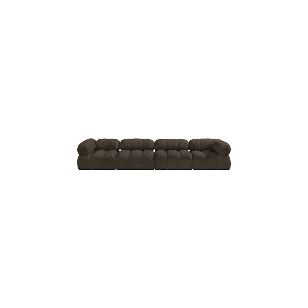 Ames Brown Boucle Fabric Modular Sofa