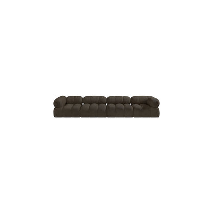 Ames Brown Boucle Fabric Modular Sofa