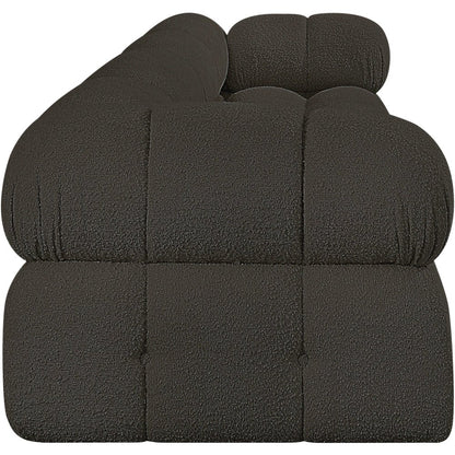 Ames Brown Boucle Fabric Modular Sofa