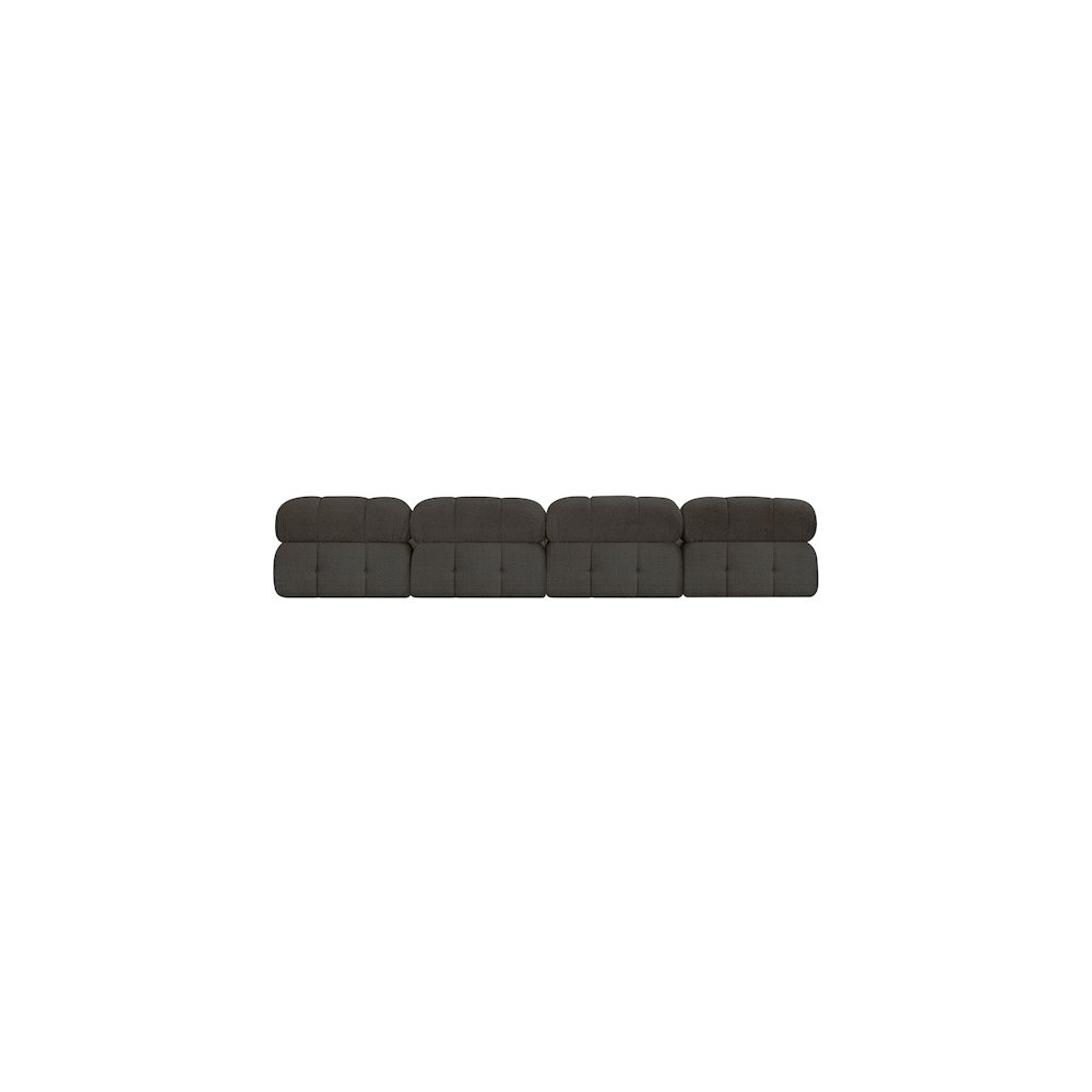 Ames Brown Boucle Fabric Modular Sofa