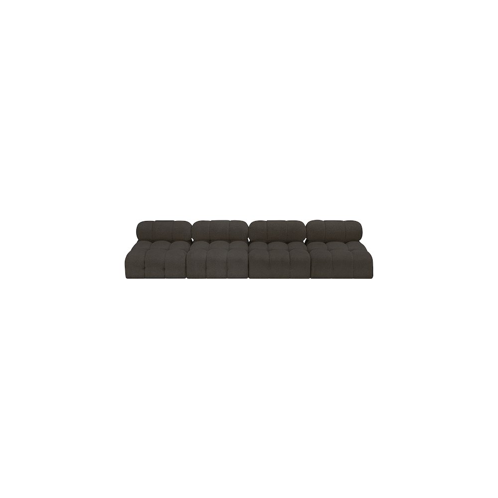 Ames Brown Boucle Fabric Modular Sofa