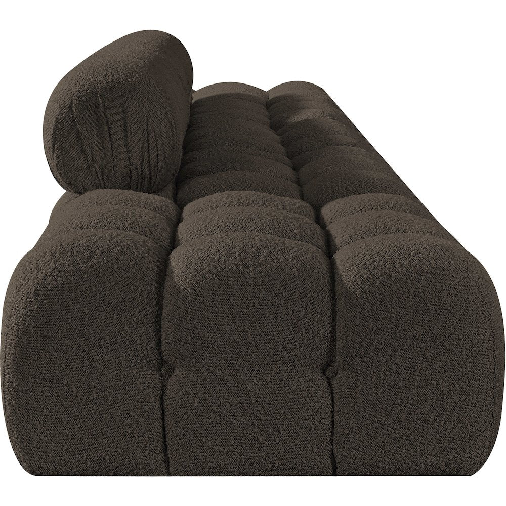 Ames 170" Brown Boucle Fabric Upholstered 5pc. Modular Sofa