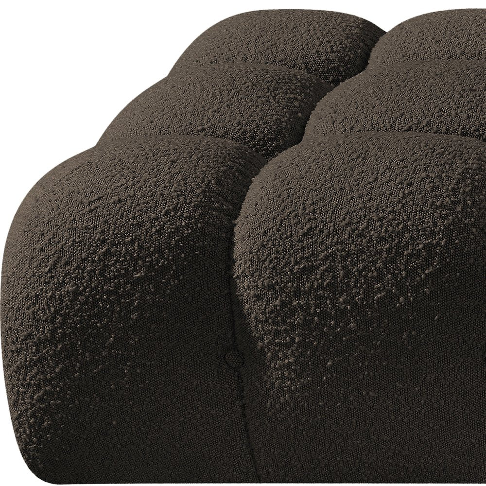 Ames 170" Brown Boucle Fabric Upholstered 5pc. Modular Sofa