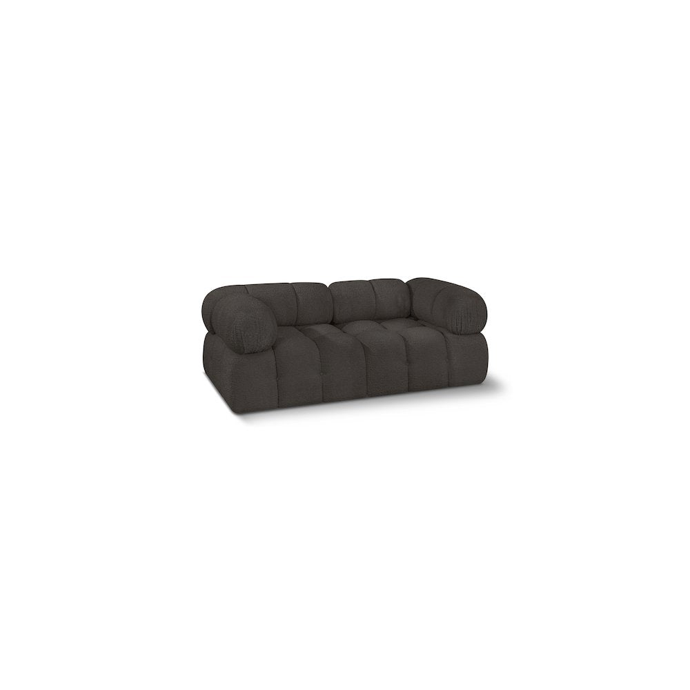 Ames Brown Boucle Fabric Modular Sofa