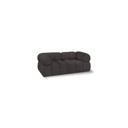 Ames Brown Boucle Fabric Modular Sofa
