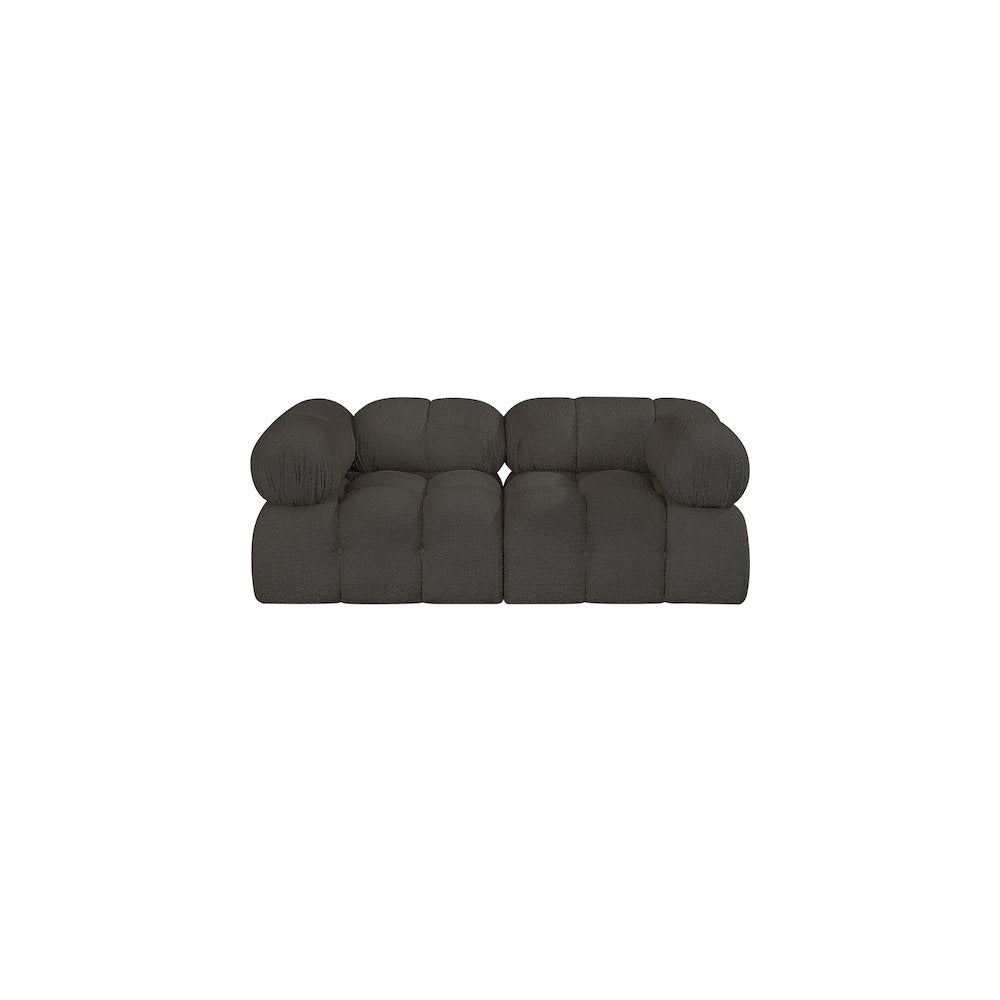 Ames Brown Boucle Fabric Modular Sofa