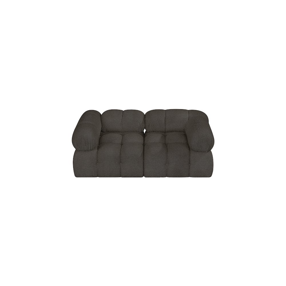 Ames Brown Boucle Fabric Modular Sofa