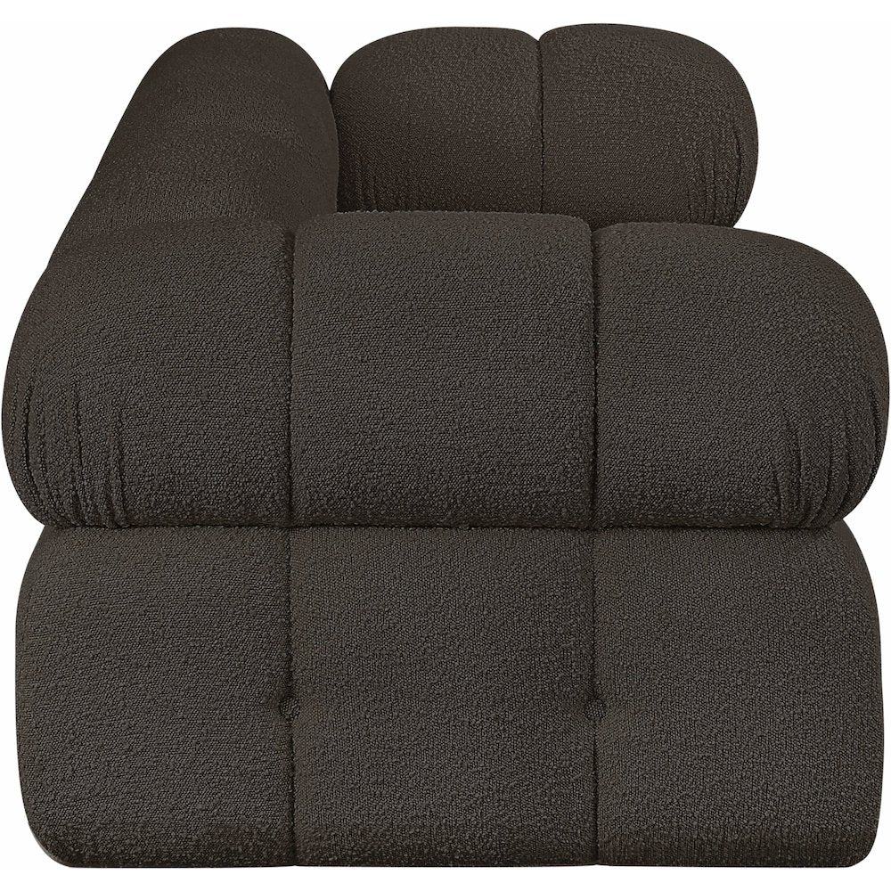 Ames Brown Boucle Fabric Modular Sofa