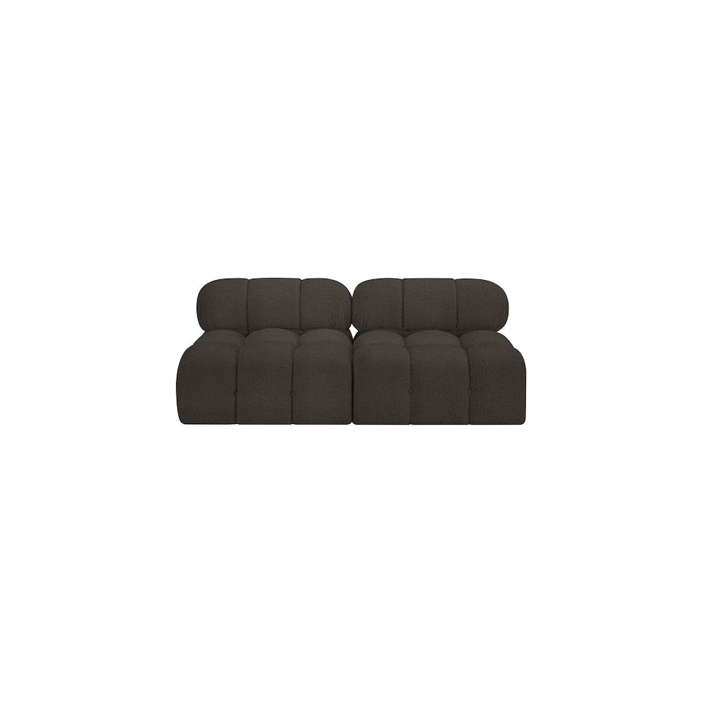Ames Brown Boucle Fabric Modular Sofa