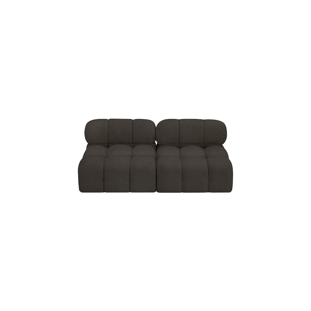 Ames Brown Boucle Fabric Modular Sofa