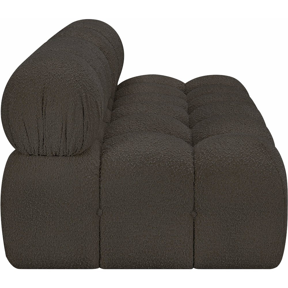 Ames Brown Boucle Fabric Modular Sofa