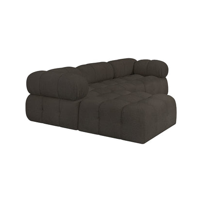 Ames Brown Boucle Fabric Modular Sectional