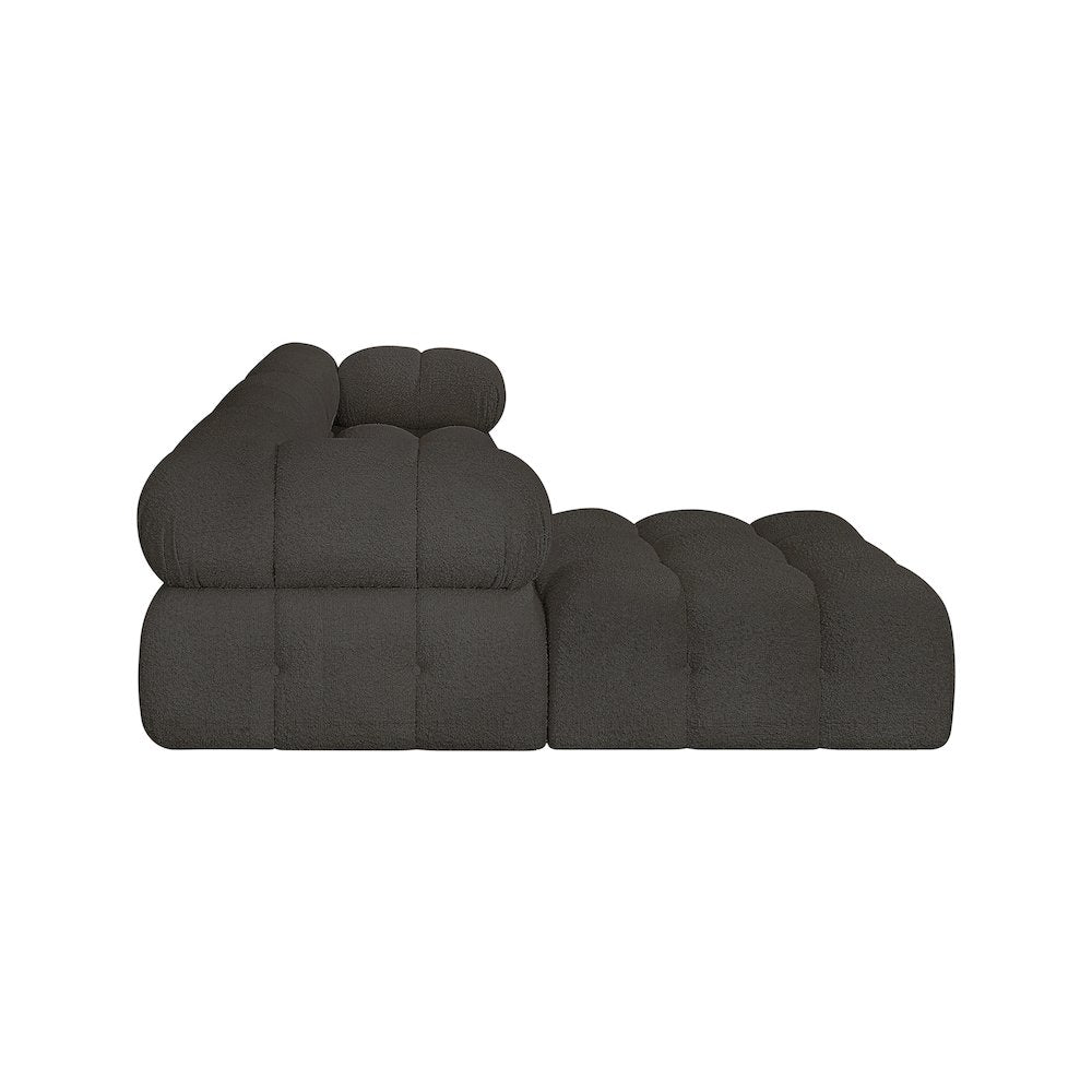 Ames Brown Boucle Fabric Modular Sectional