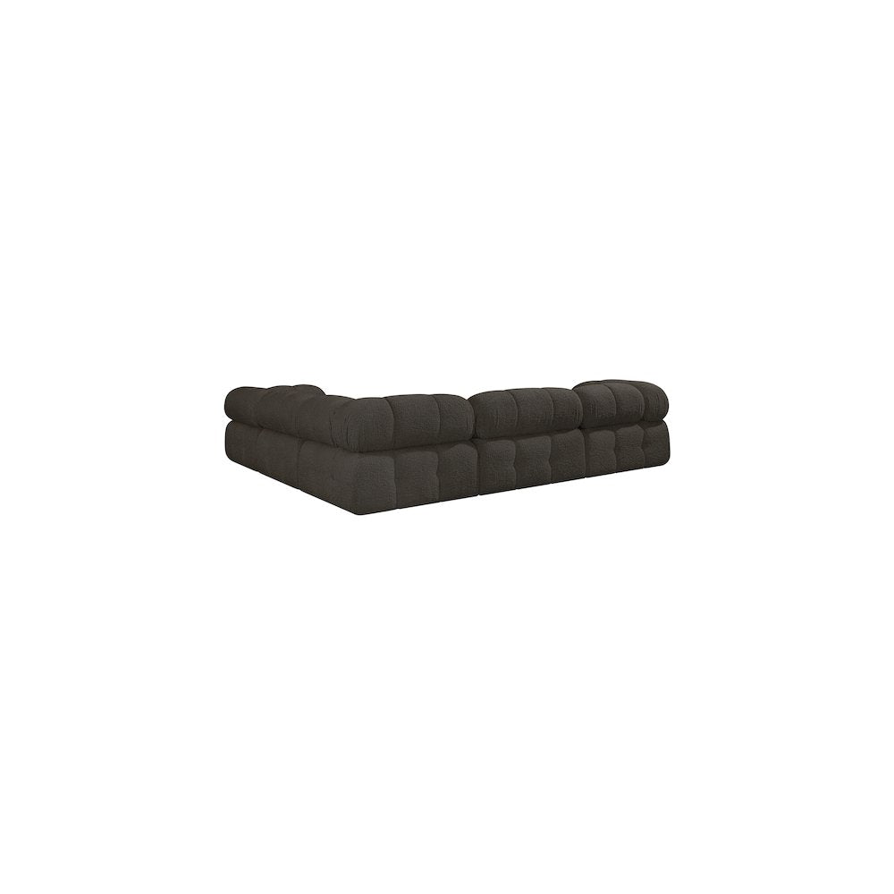 Ames Brown Boucle Fabric Modular Sectional