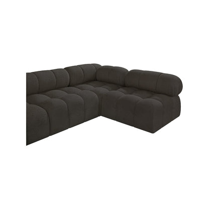 Ames Brown Boucle Fabric Modular Sectional
