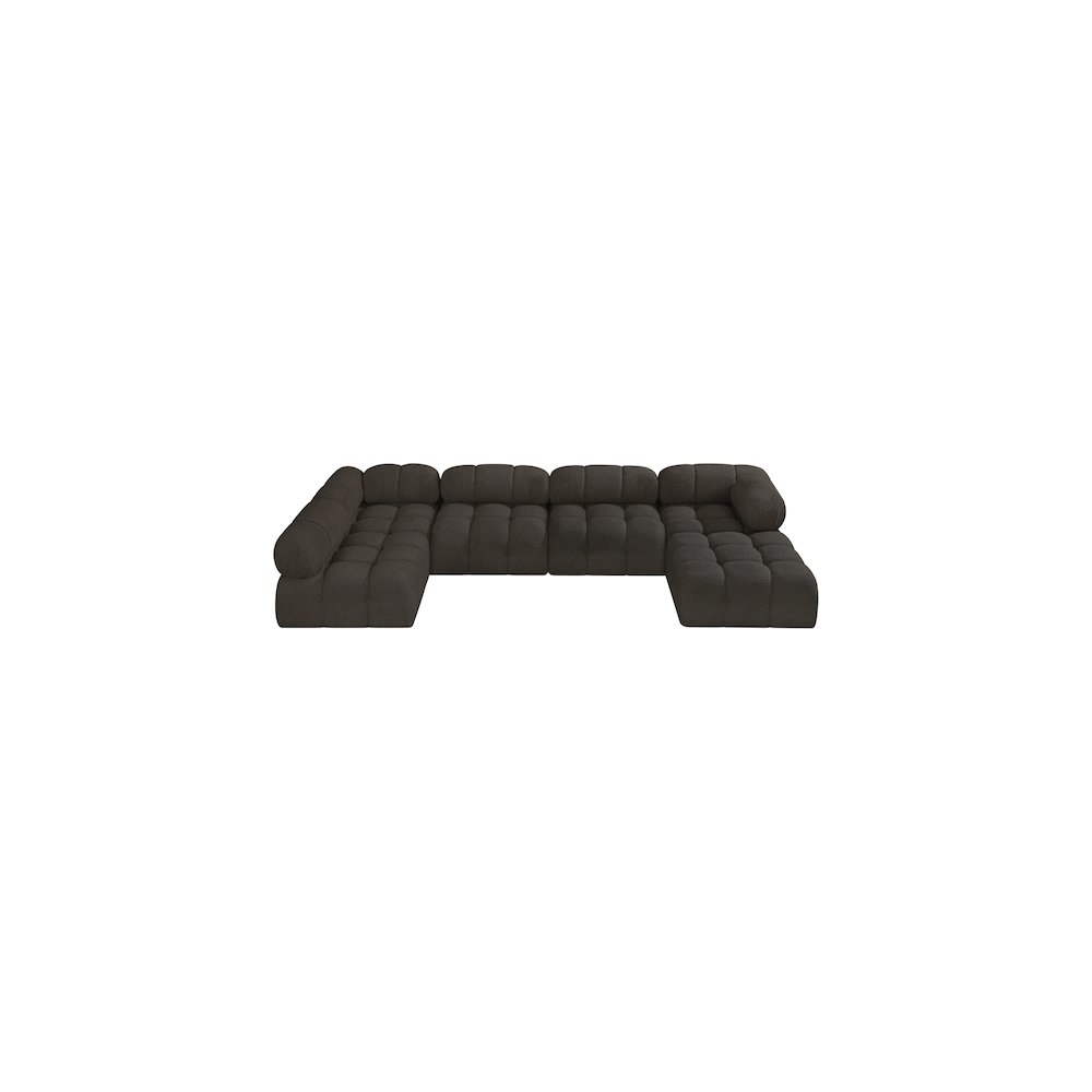 Ames Brown Boucle Fabric Modular Sectional