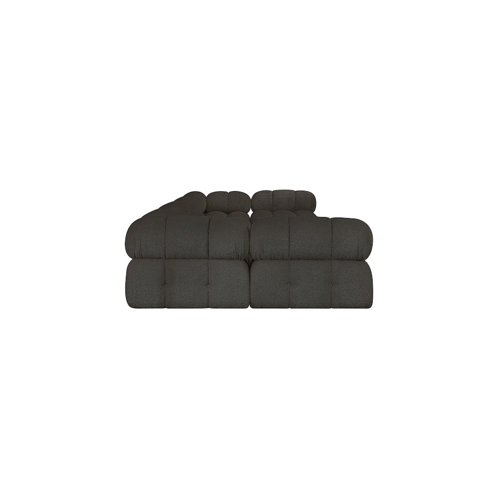 Ames Brown Boucle Fabric Modular Sectional