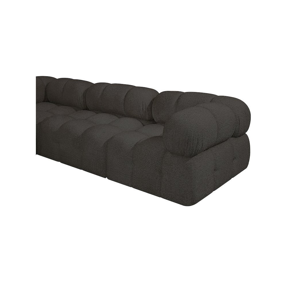 Ames Brown Boucle Fabric Modular Sectional