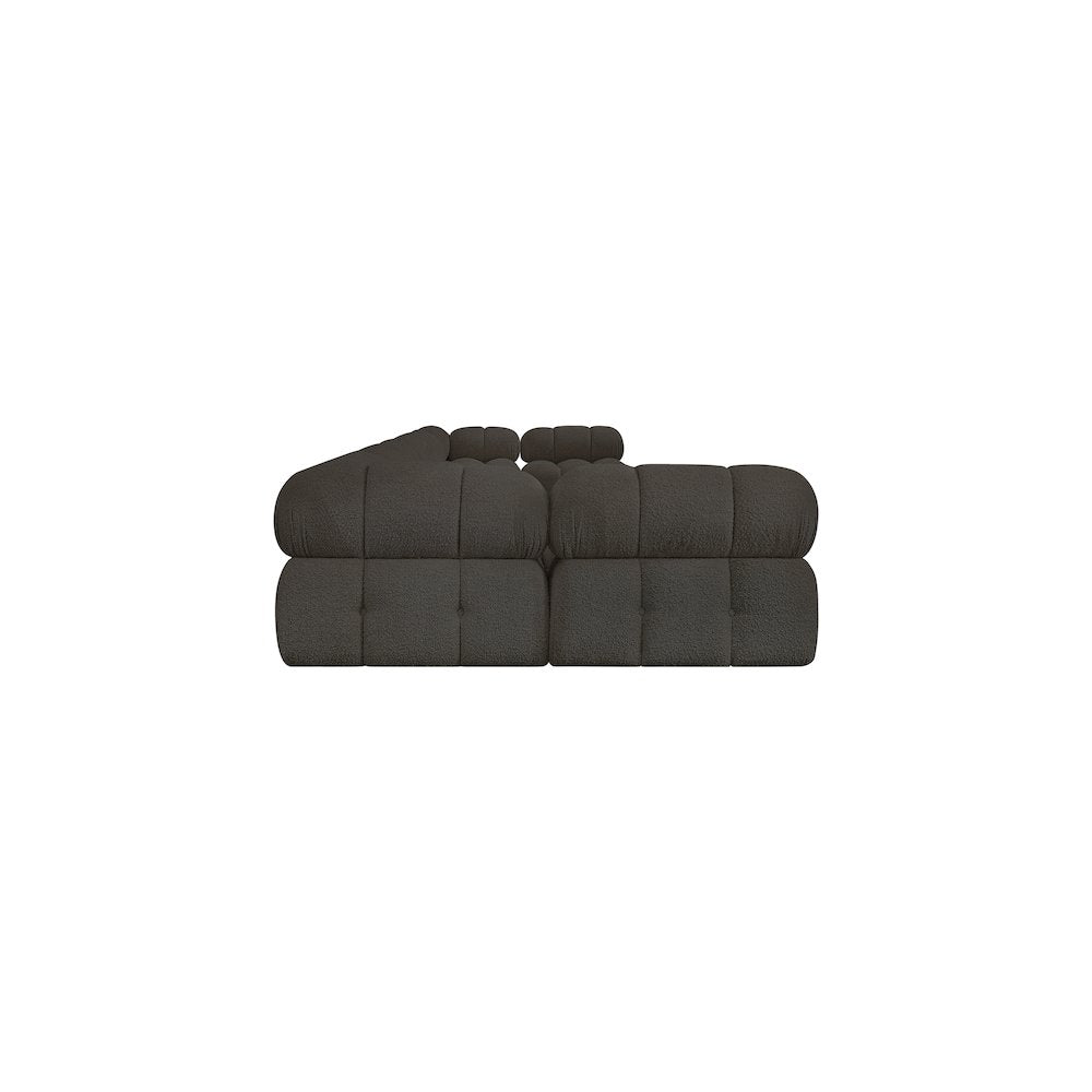 Ames Brown Boucle Fabric Modular Sectional