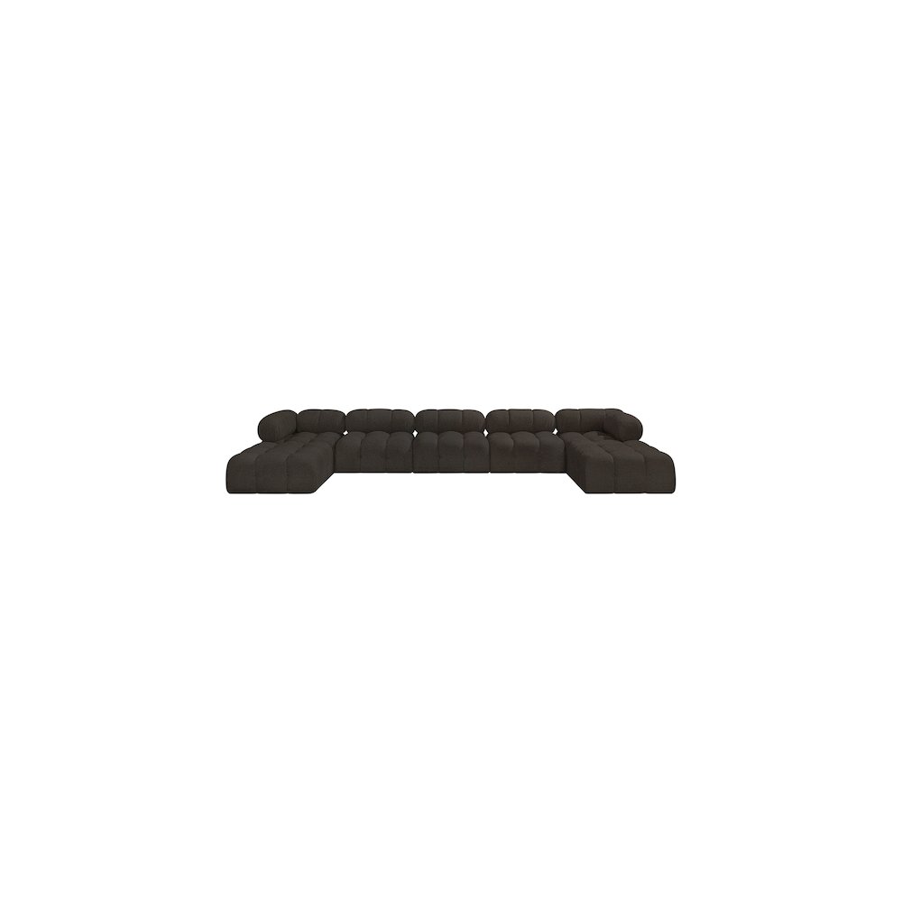 Ames Brown Boucle Fabric Modular Sectional
