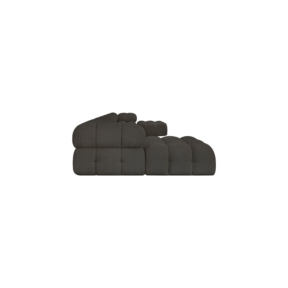 Ames Brown Boucle Fabric Modular Sectional
