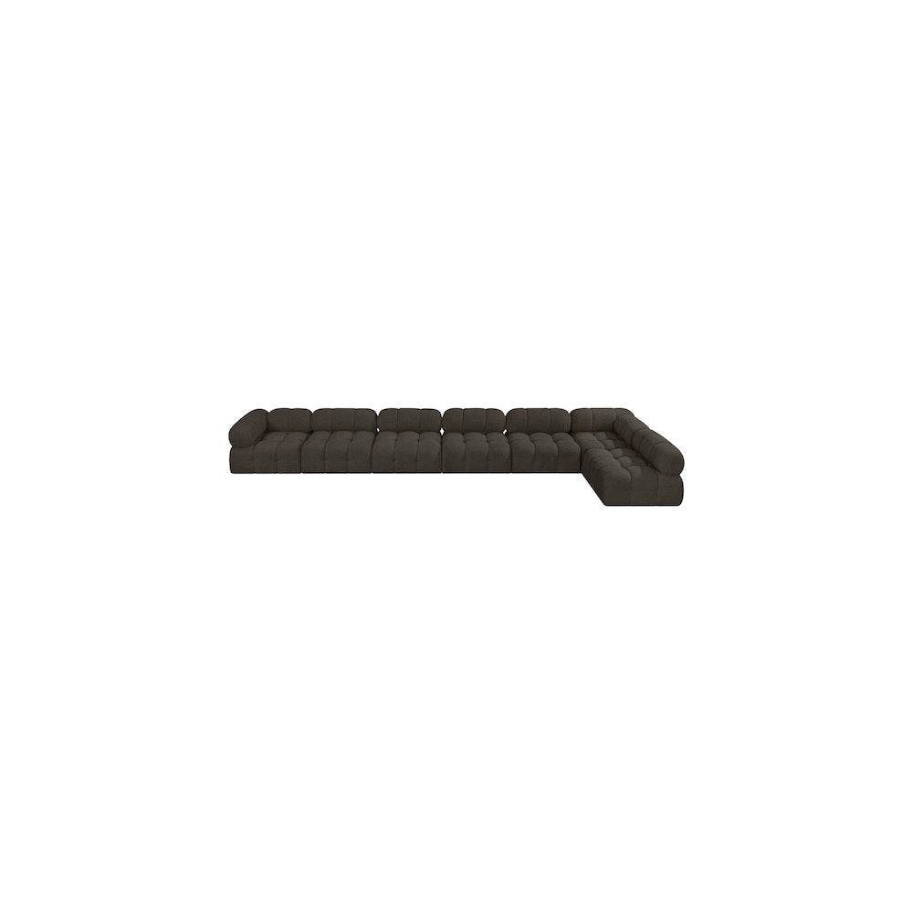 Ames Brown Boucle Fabric Modular Sectional