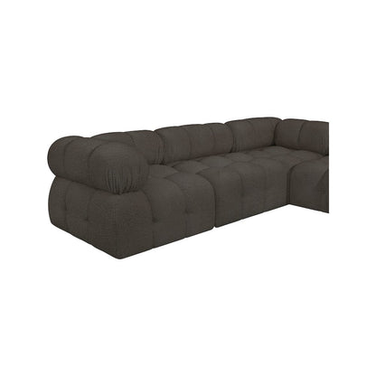 Ames Brown Boucle Fabric Modular Sectional