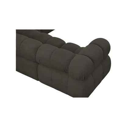 Ames Brown Boucle Fabric Modular Sectional